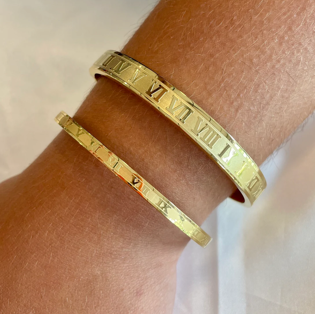 Roman Numeral Bangle-thin