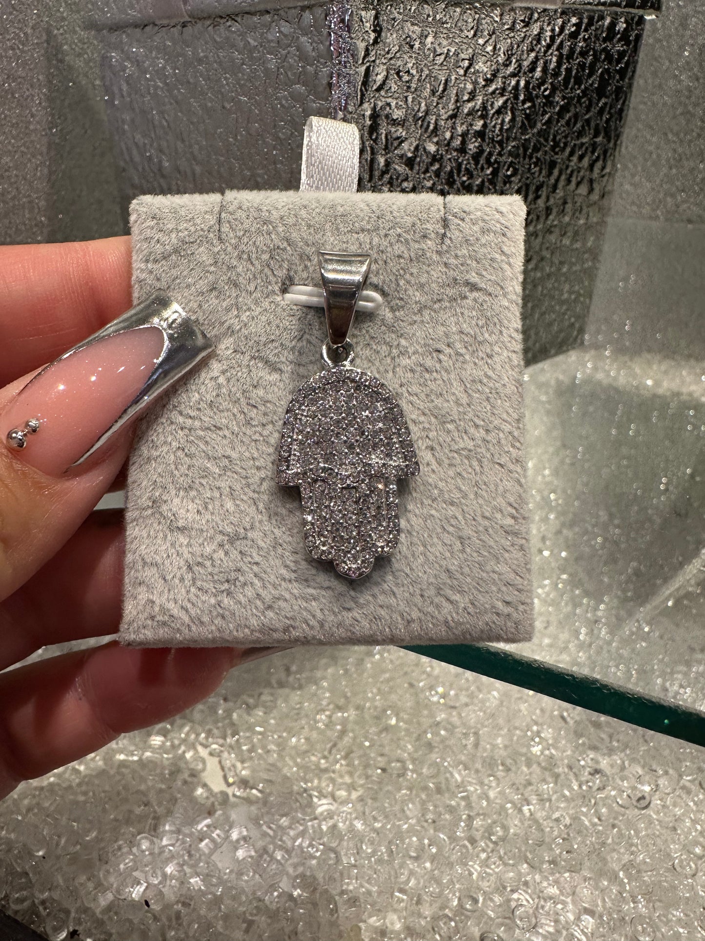 Crystal Hamsa Necklace