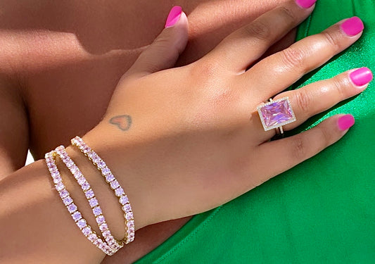 Pink Tennis Bracelet